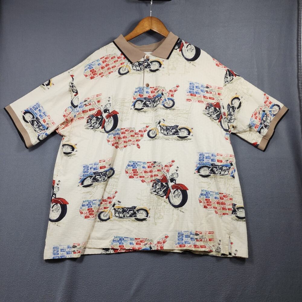 American Summer Clothing Company Vintage Polo Shirt Mens XXL Motorcycle Biker